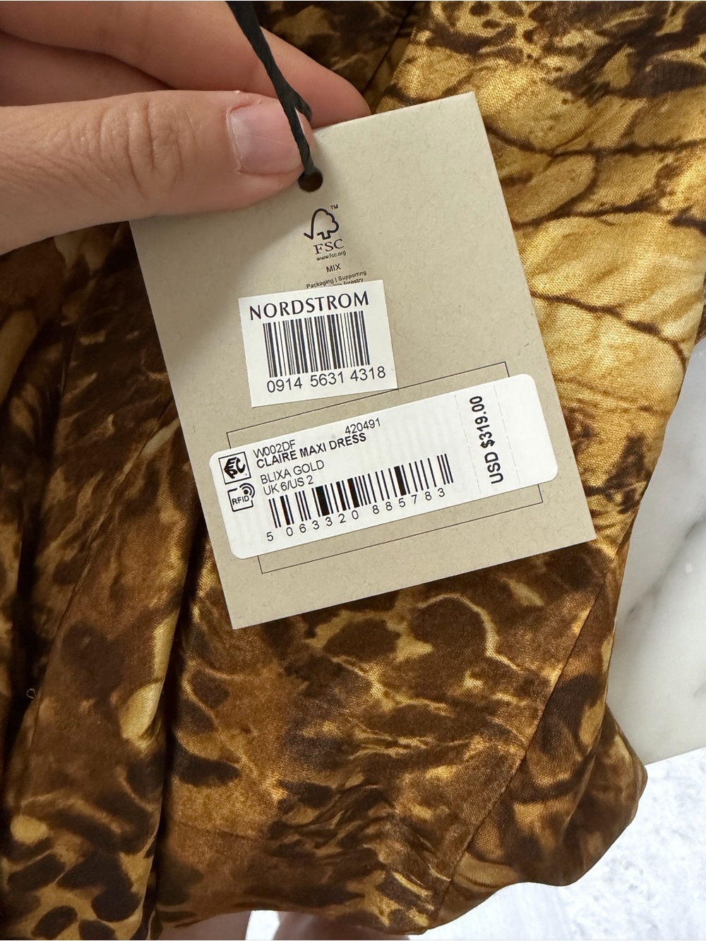 NWT All Saints Claire Midi slip dress - Picture 7 of 7